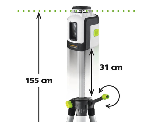 Laserliner laser cu linii în cruce cu trepied, înălțime totală 155 centimetri
