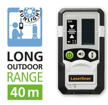 Receptor Laserliner GRX 40 pentru laser de exterior cu o rază de acțiune de 40 de metri