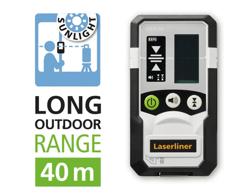 Receptor Laserliner GRX 40 pentru laser de exterior cu o rază de acțiune de 40 de metri