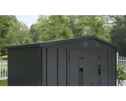 Șopron de grădină cu ușă dublă și ventilație în grădină