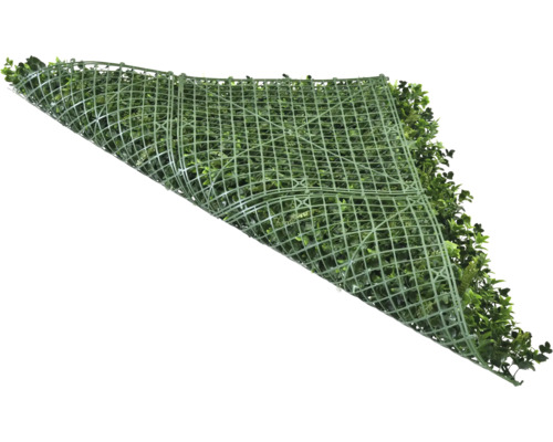 Gard viu artificial cu frunze verzi și structură de grilaj