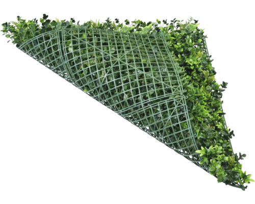 Gard viu artificial cu grilaj din plastic verde