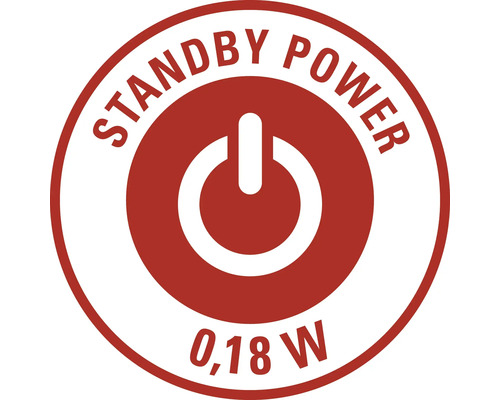 Consum de energie în standby de 0,18 wați
