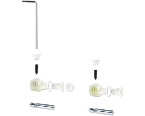 Set de montaj conectori mobilier cu cheie Allen, șuruburi și piese din plastic