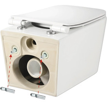 WC suspendat cu material de fixare pentru instalare