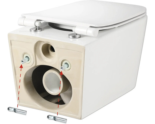 WC suspendat cu material de fixare pentru instalare