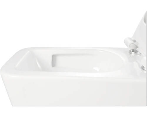 Prim-plan cu o toaletă albă