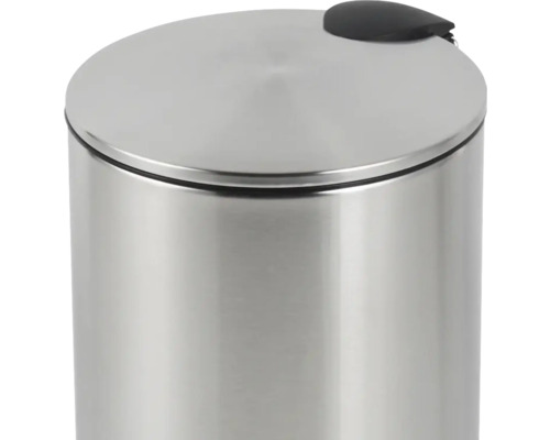 Coș de gunoi argintiu din oțel inoxidabil cu capac și pedală
