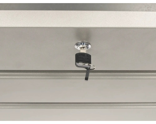 Cheie introdusă în încuietoarea unei unități de depozitare