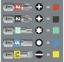 Set de biți pentru șurubelniță Wera cu profile diferite