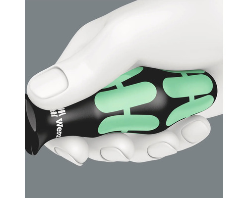 O mână ține o șurubelniță cu logo-ul Wera.