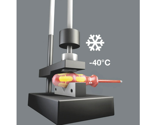 Șurubelniță test de rezistență la frig la minus 40 grade Celsius