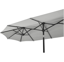 Umbrelă dublă de grădină cu cadru și acoperire din material textil