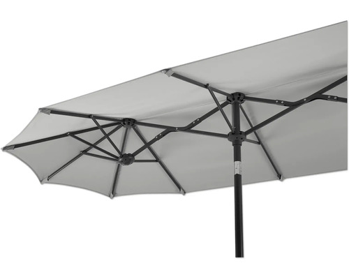 Umbrelă dublă de grădină cu cadru și acoperire din material textil