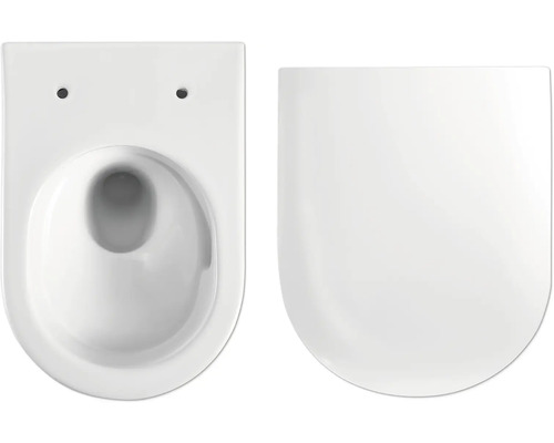 WC suspendat cu spălare profundă, din ceramică sanitară