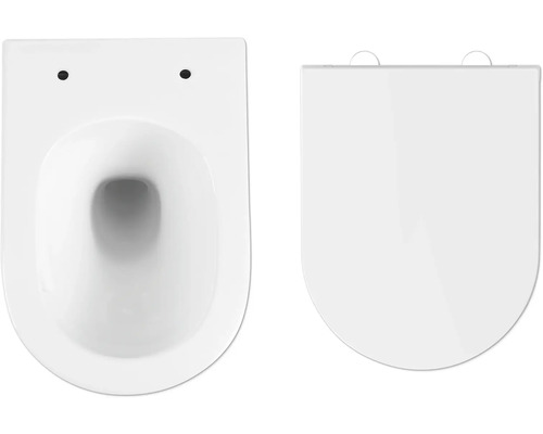 WC suspendat cu spălare verticală cu scaun de WC