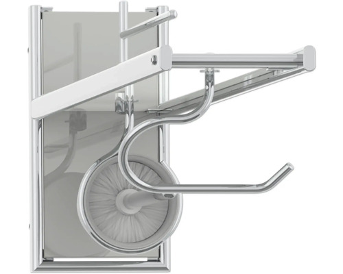 Suport hârtie igienică cu set de perii din metal