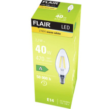Ambalaj pentru un bec LED Flair C35/E14 cu alb cald de 2700 Kelvin