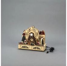 Decorațiune de Crăciun cu roată Ferris din lemn iluminată