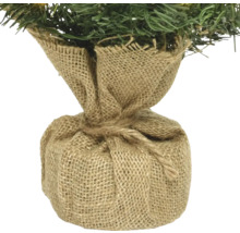 Mini brad decorativ de Crăciun în sac de iută