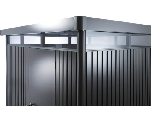 Cabină de grădină din metal cu ușă