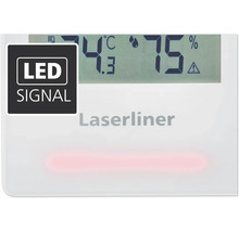 Siglă Laserliner. Afișarea temperaturii și umidității cu semnal LED.