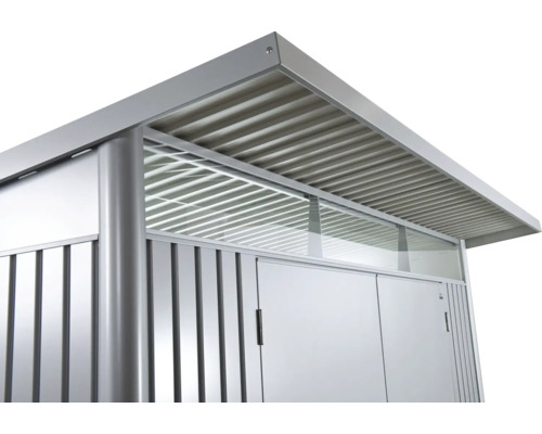 Cabină de grădină cu acoperiș plat și ferestre