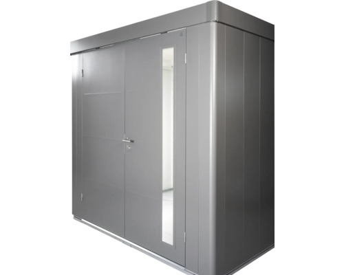 Magazie metalică de grădină cu ușă și fereastră