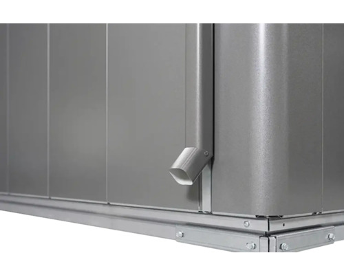 Prim-plan cu o magazie de scule cu jgheab și sub-structură