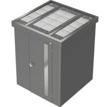 Dulap de grădină cu acoperiș plat, ușă și model de piatră