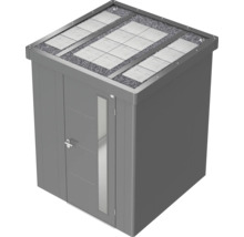 Dulap de grădină cu ușă, luminator și acoperiș verde