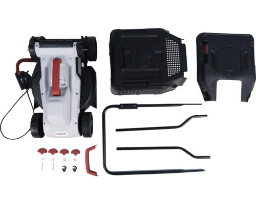 Mașină de tuns iarba cu accesorii.