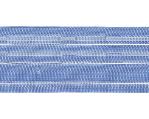 Prim-plan cu jaluzea albastră cu șnururi de tragere albe