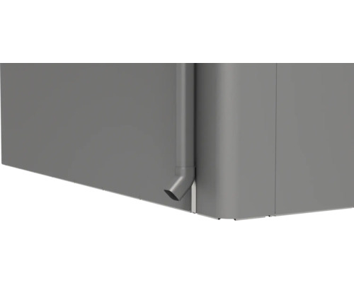 Imagine detaliată a unui recipient de colectare a apei pluviale cu racord pentru burlan