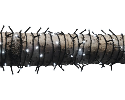 Șir de lumini cu lumini albe înfășurat în jurul unui trunchi de copac