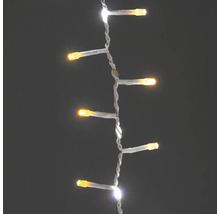Șir de lumini LED cu cablu alb și lumini alb cald
