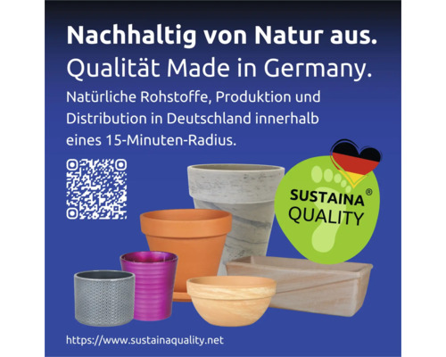 Diverse ghivece de flori cu sigiliul Sustaina Quality