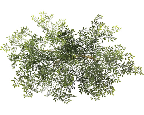 Vedere de sus a unui copac artificial cu frunze verzi.