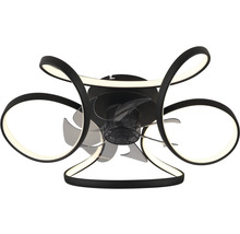 Ventilator de tavan cu iluminare LED și brațe curbate