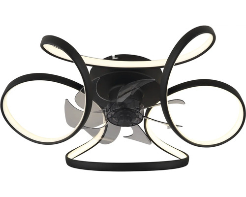 Ventilator de tavan cu iluminare LED și brațe curbate