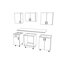 Mobilă de bucătărie Karo V6, L 160 cm, alb/stejar închis