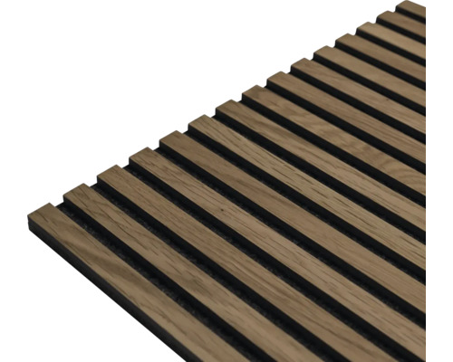 Panou riflaj acustic stejar fumuriu furniruit 18x560x2600 mm