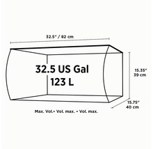 Desen dimensional cu un volum maxim de 123 litri