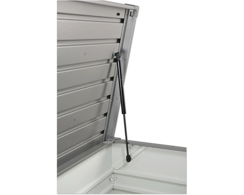 Detaliu al unei cutii de scule deschise cu arc pe gaz pentru a sprijini capacul.