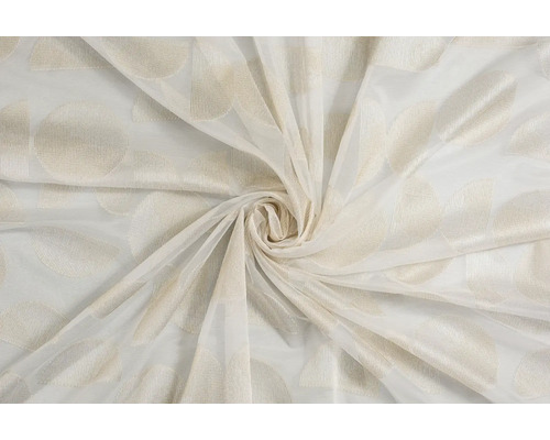 Material textil pentru perdele cu model circular, decorativ și translucid