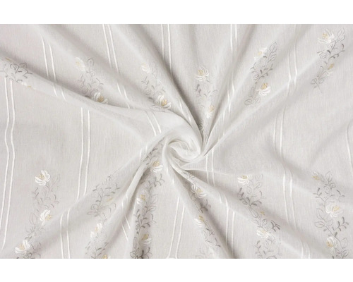 Material decorativ pentru perdele cu model cu dungi și motiv floral