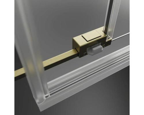 Imagine detaliată a unei cabine de duș cu ușă glisantă și feronerie