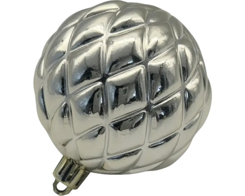 Glob de Crăciun argintiu cu model în romburi