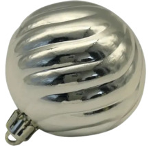 Glob de Crăciun argintiu cu suprafață canelată