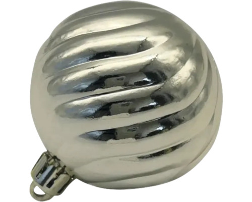 Glob de Crăciun argintiu cu suprafață canelată